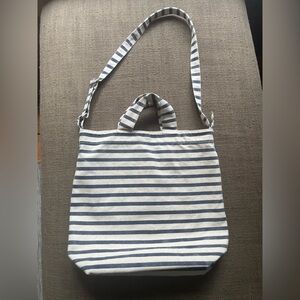 BAGGU Blue and White Striped Tote